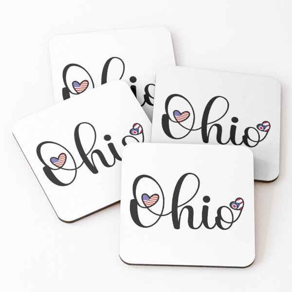 Item preview, I Love Ohio - Ohio Script With Heart Shaped Flags designed and sold by molamode.