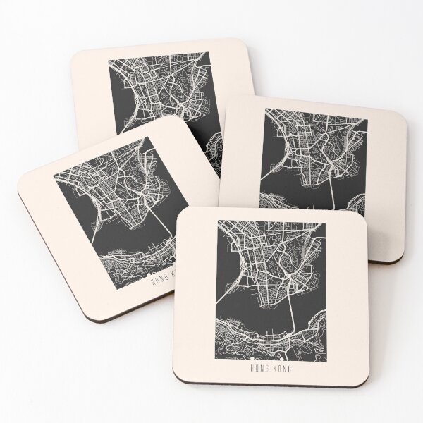 Item preview, Hong Kong Downtown Street Map Dark Graphic Design designed and sold by Teecha.