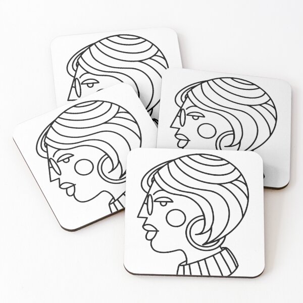 Item preview, Black and white woman profile designed and sold by Cata-mcd.