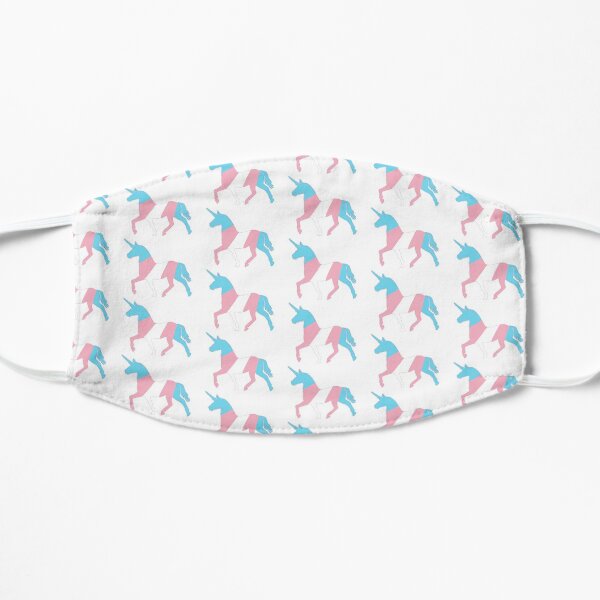 Trans pride unicorn Flat Mask