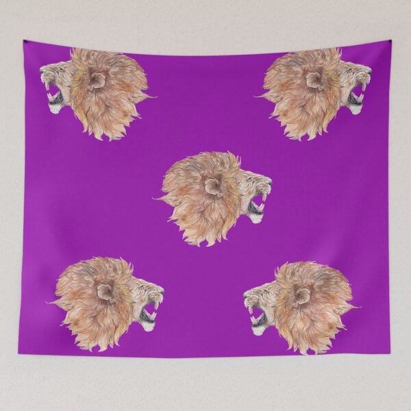 Item preview, Roaring purple lions big cat designed and sold by wanderinglaur.