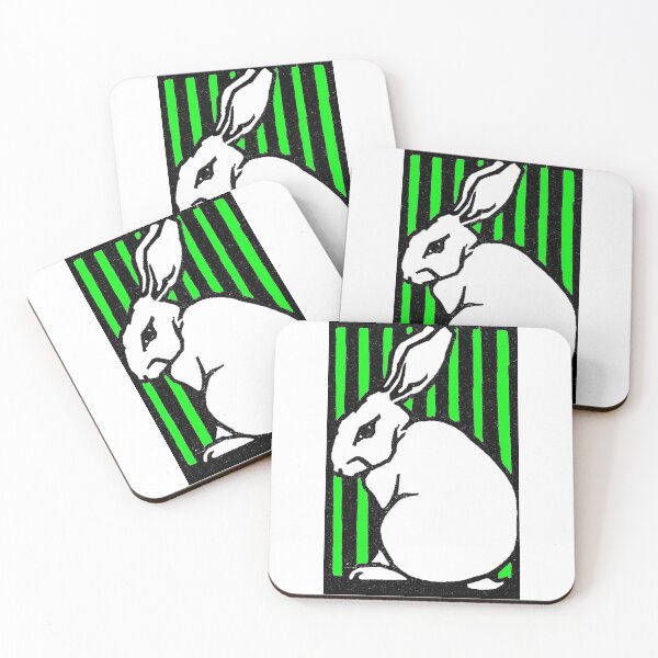 Item preview, Neon Green Mean Bunny Rabbit Vintage Illustration designed and sold by mike-gray.