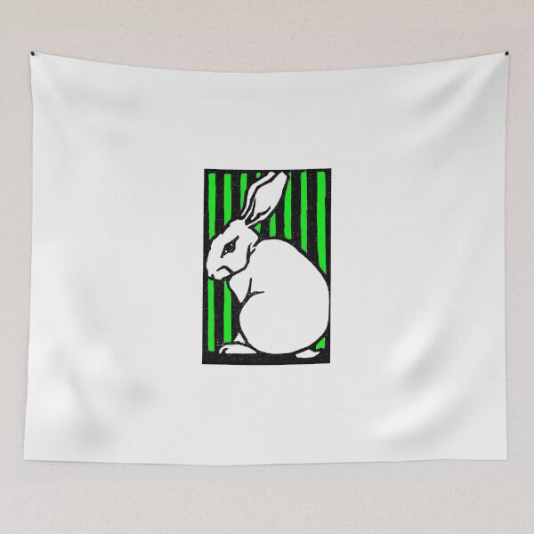 Item preview, Neon Green Mean Bunny Rabbit Vintage Illustration designed and sold by mike-gray.