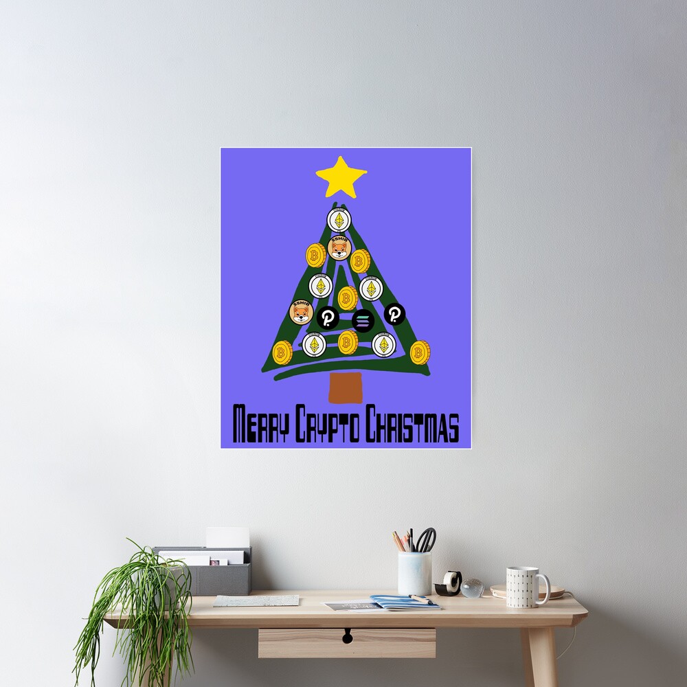 Funny Merry Crypto Christmas Tree Poster