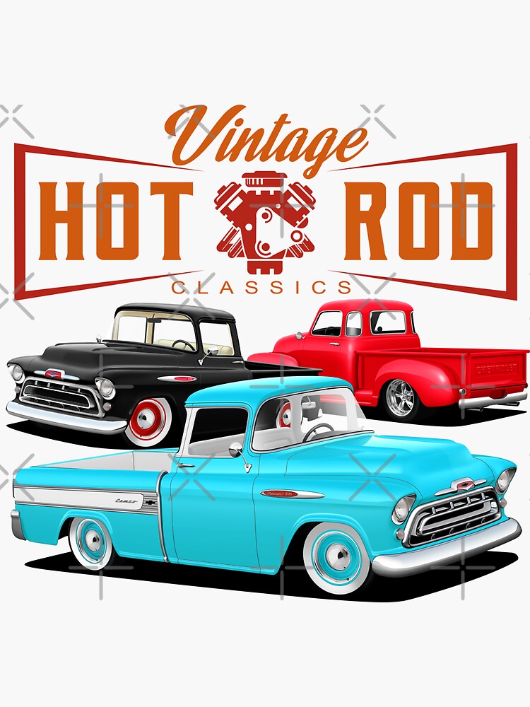 "Classic Hot Rod Trucks" Sticker for Sale by Yourauto Redbubble