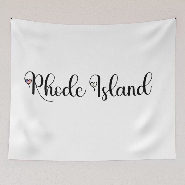 Item preview, I Love Rhode Island - Rhode Island Script With Heart Shaped Flags designed and sold by molamode.