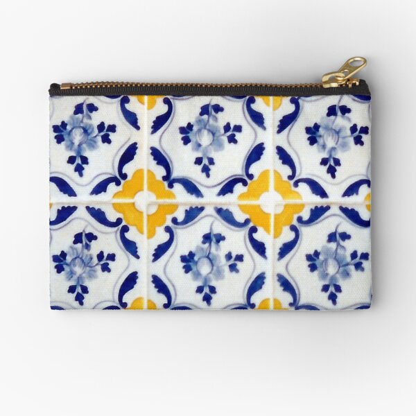 Portuguese Blue and yellow tiles Zipper Pouch