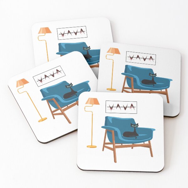 Item preview, Atomic Cat Relaxing on a Mid Century Chair designed and sold by LisWilliams.