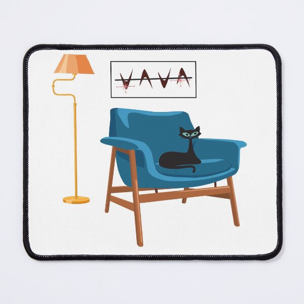 Item preview, Atomic Cat Relaxing on a Mid Century Chair designed and sold by LisWilliams.