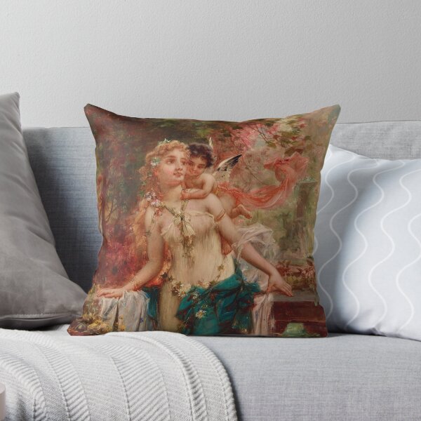Hans Zatzka, A tender moment Throw Pillow