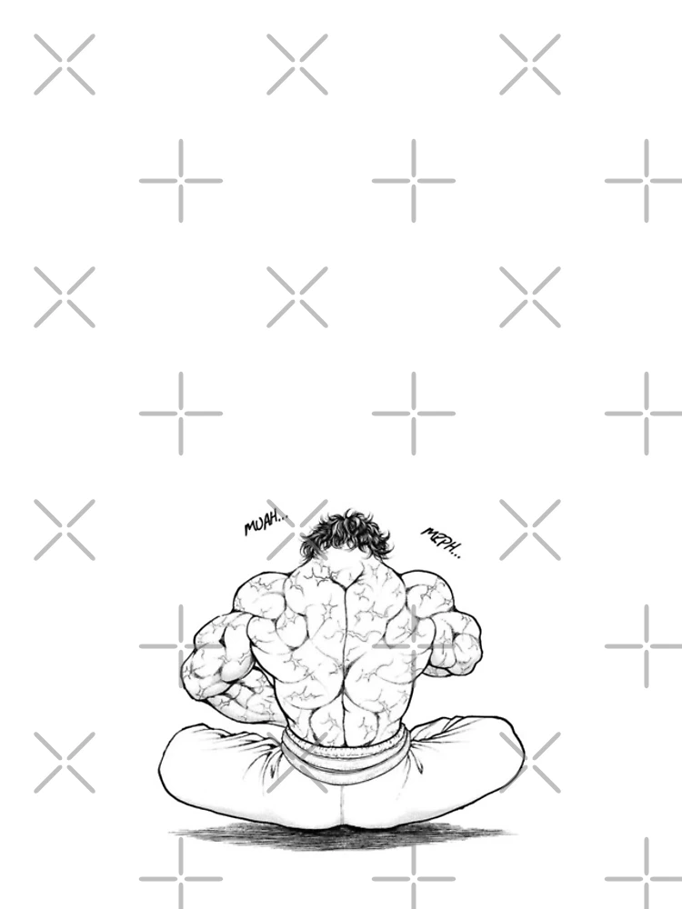 Baki hanma back eating  Sticker by CoconutWater10