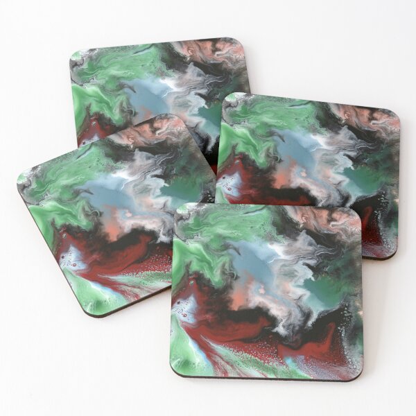 Item preview, Resin Art in Red and Green - Fluid Painting designed and sold by Kate Chesters.