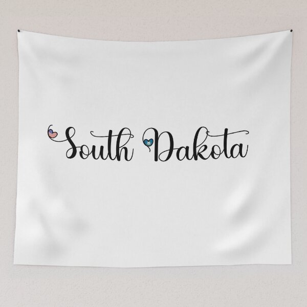 Item preview, I Love South Dakota - South Dakota Script With Heart Shaped Flags designed and sold by molamode.