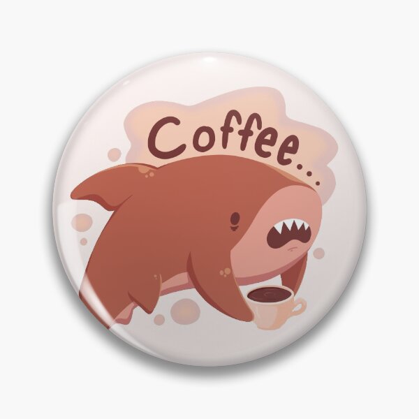 Coffee Shark Pin