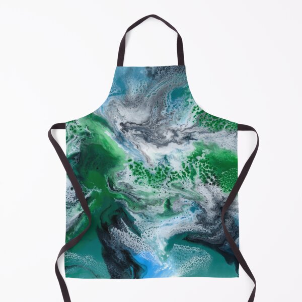 Item preview, Green Abstract Artwork - Frothing Ocean Waves - Resin Art Fluid Painting designed and sold by Kate Chesters.