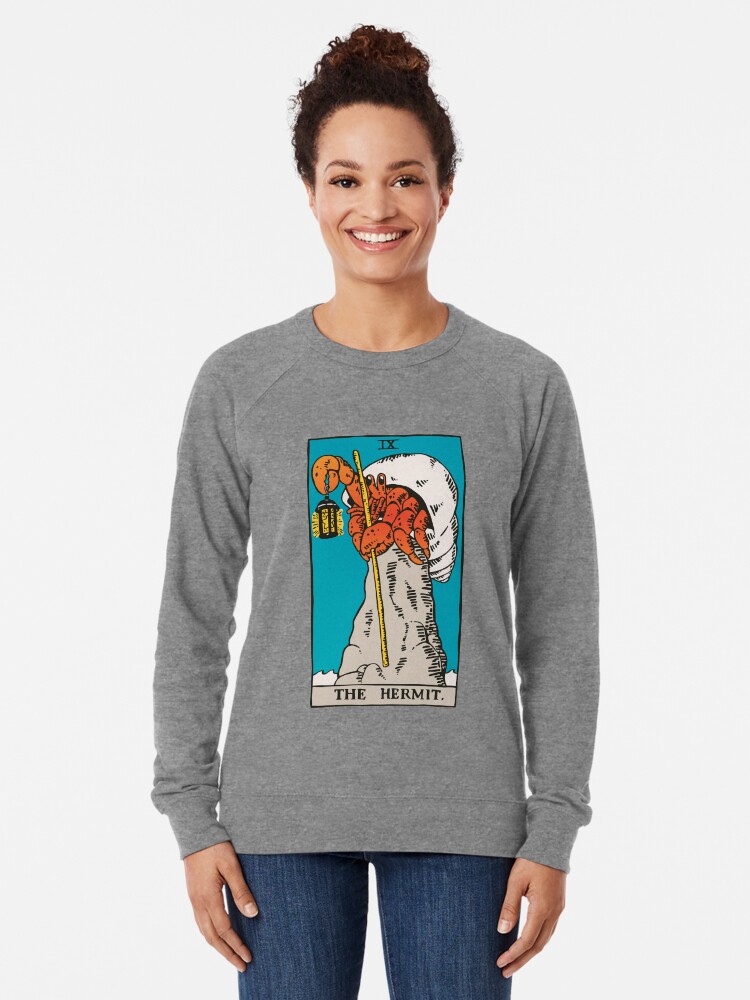 Thumbnail 2 of 5, Lightweight Sweatshirt, The Hermit Crab Tarot Card designed and sold by obinsun.