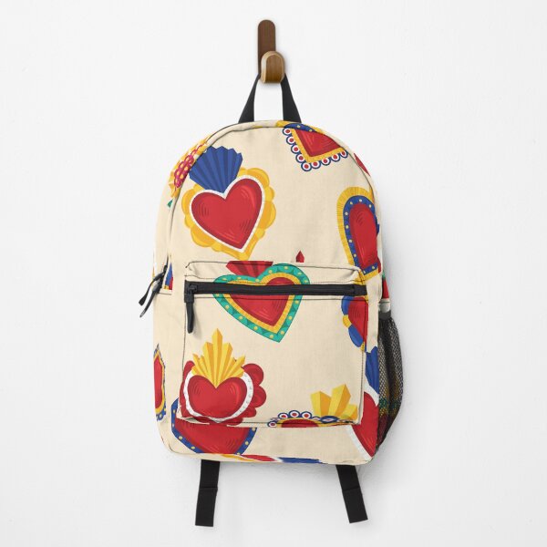 Item preview, Mexican Sacred Hearts Pattern / Beige Background by Akbaly designed and sold by Akbaly.