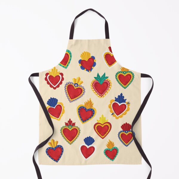 Item preview, Mexican Sacred Hearts Pattern / Beige Background by Akbaly designed and sold by Akbaly.