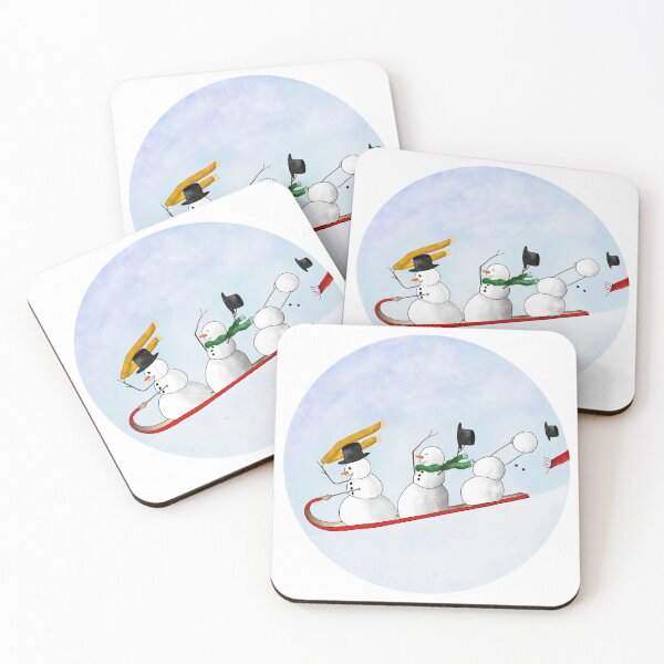Item preview, Sledding Snowmen designed and sold by Cedarrue.