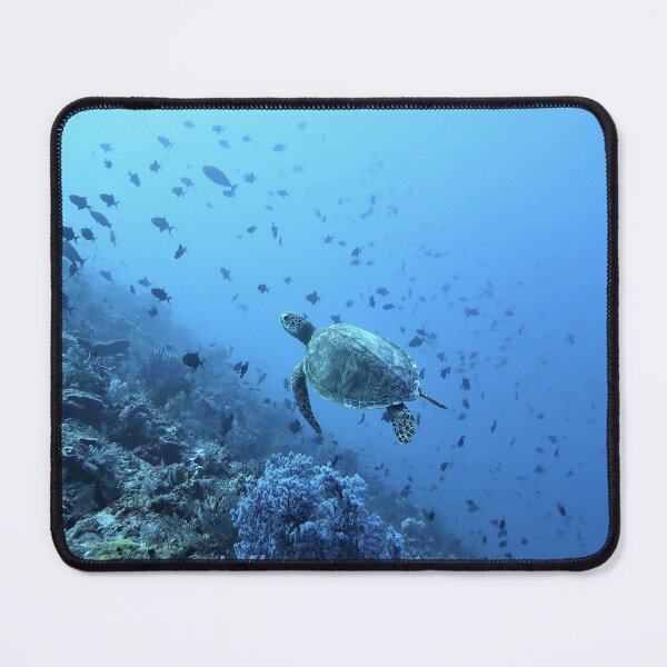 Turtle In The Ocean - Underwater Turtle Cute Mouse Pad