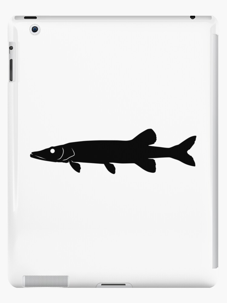 Chain Pickerel Fish Silhouette (Black) Sticker for Sale by SandpiperDesign