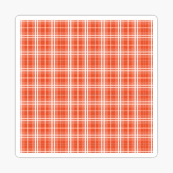 Spring 2017 Designer Colors Flame Orange Red Tartan Plaid Sticker