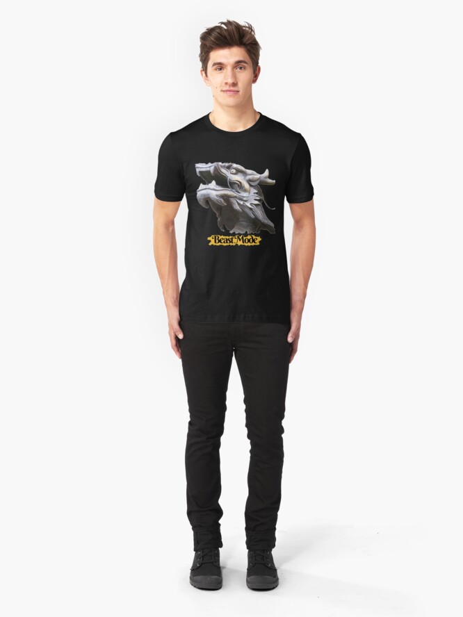 Alternate view of COOL BEAST MODE FUNNY QUOTE DRAGON FANTASY Slim Fit T-Shirt