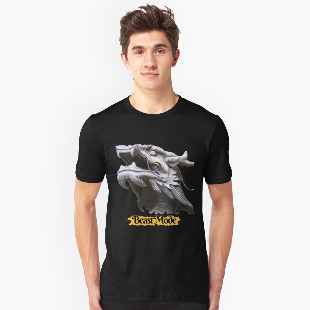 COOL BEAST MODE FUNNY QUOTE DRAGON FANTASY Slim Fit T-Shirt