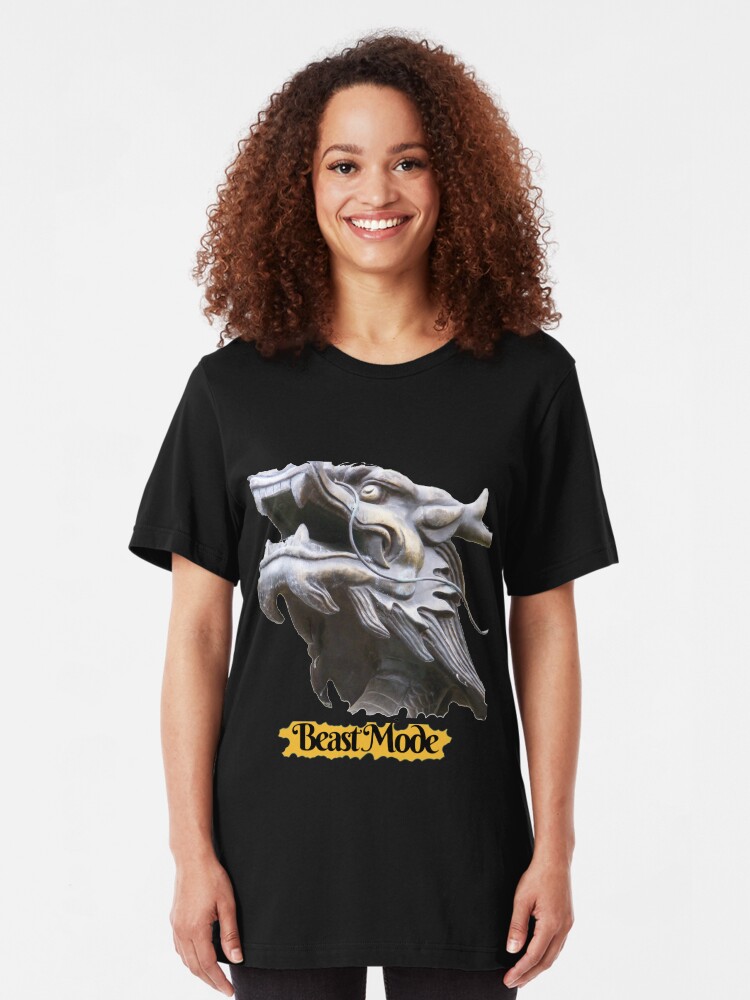 Alternate view of COOL BEAST MODE FUNNY QUOTE DRAGON FANTASY Slim Fit T-Shirt