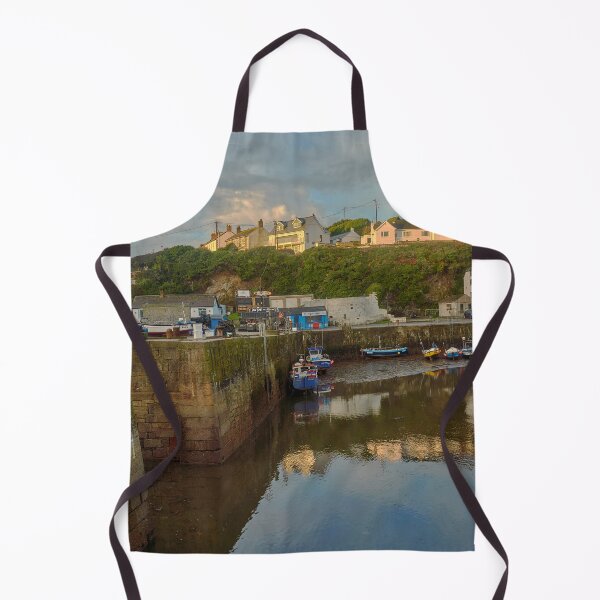 Artikelvorschau, Sonnenaufgang über Fischerbooten vor Anker im Hafen von Porthleven, Cornwall entworfen und verkauft von VnGphoto.