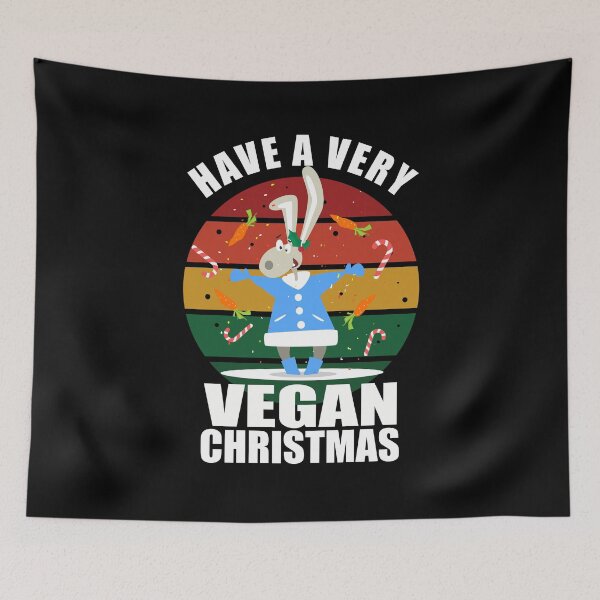 Item preview, Have a Very Vegan Christmas Funny Holiday Bunny designed and sold by nanogarbanzo.