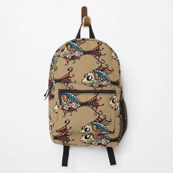 Item preview, Abstract Exotic Floral Multicolor Fishes Seamless Pattern. Cute Colorful Painted Fishes designed and sold by silviaol.