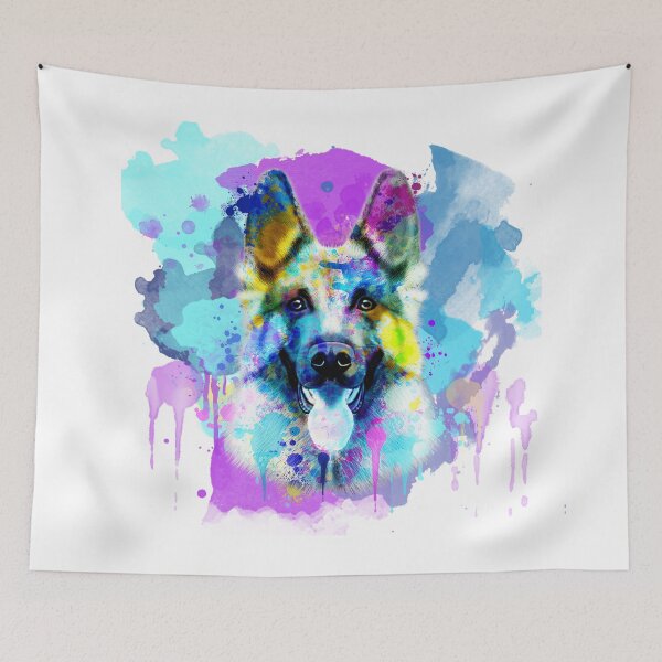 Item preview, German Shepherd Watercolor, Artistic German Shepherd, German Shepherd Art, German Shepherd Lovers designed and sold by RomanDigitalArt.