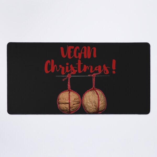 VEGAN WALNUT CHRISTMAS TYPOGRAPHY DESIGN Desk Mat
