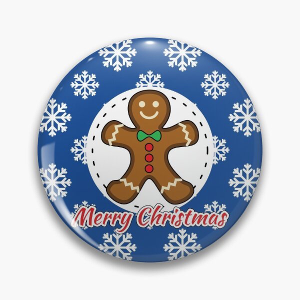 Item preview, Gingerbread Man on Blue White Snowflakes Pattern - Merry Xmas designed and sold by BirdAtWork.