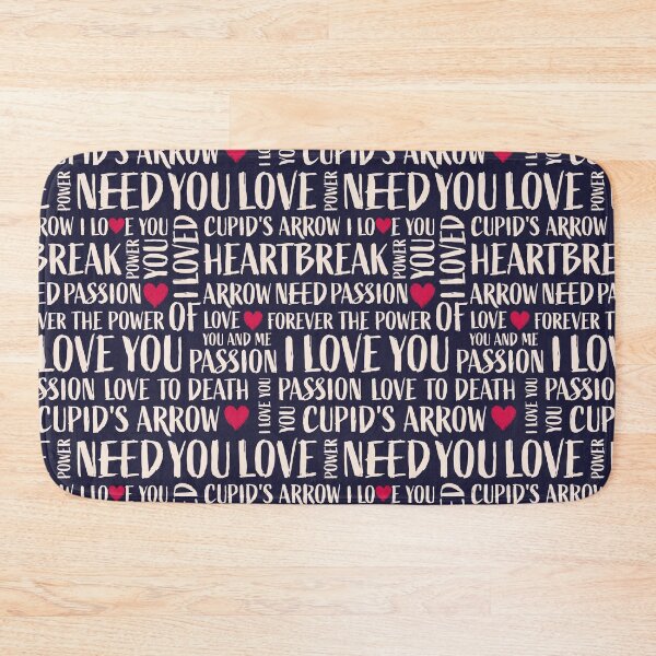 Item preview, Red white chalk hearts typography dark violet Valentine's seamless pattern designed and sold by Dotsby.