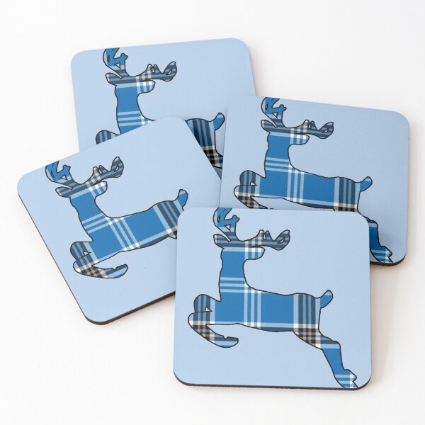 Item preview, Blue Flannel Leaping Reindeer designed and sold by janraydesigns.
