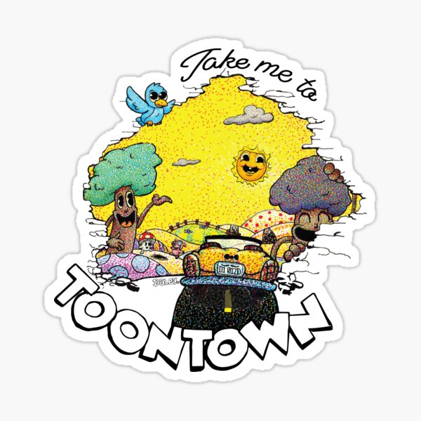 Take Me To ToonTown (black) Sticker