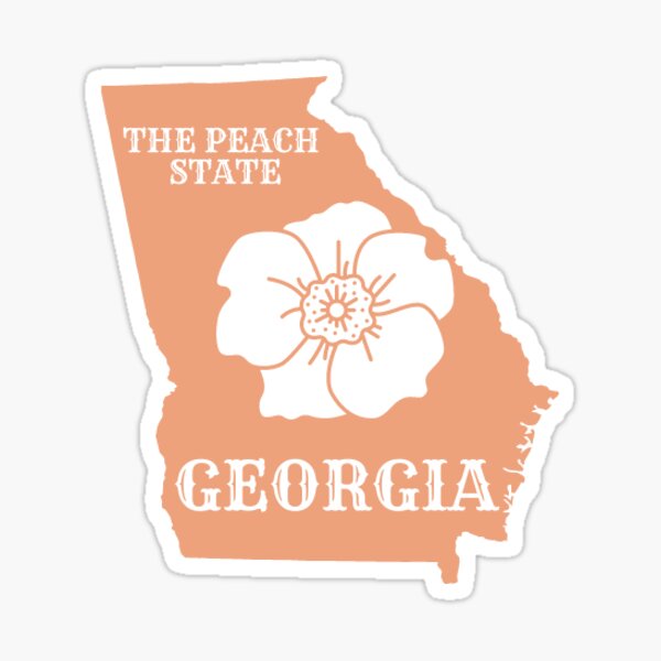 Item preview, Georgia with State Flower & Nickname designed and sold by bucketlistflame.