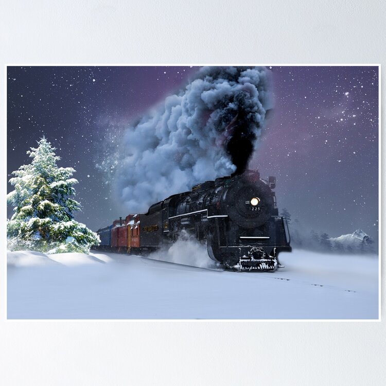 Large Mural Wall Art - Polar Express Fall Winter Steam Locomotive 150* –  everydayecrafts