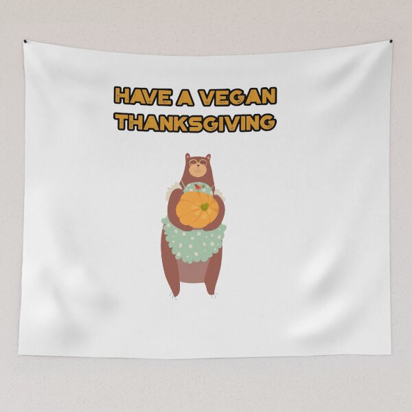 Item preview, Have a Vegan Thanksgiving - Bear with Pumpkin designed and sold by Mechanical-Artt.