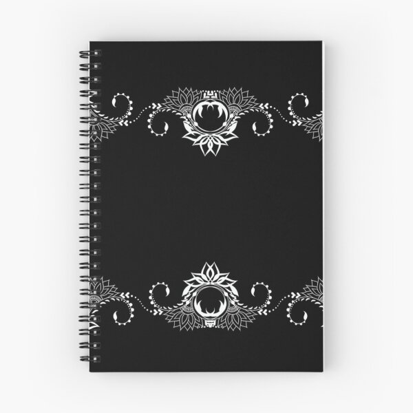 Item preview, Double Henna Inspired Spiral Design with Lotus Flower Frame in White designed and sold by patternedprints.