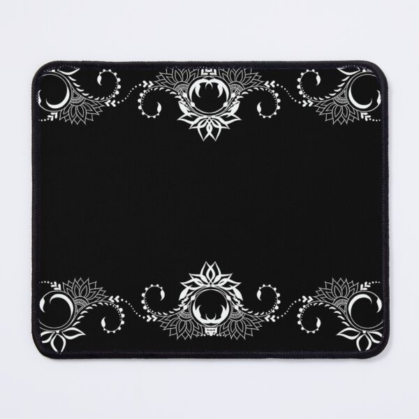 Item preview, Double Henna Inspired Spiral Design with Lotus Flower Frame in White designed and sold by patternedprints.