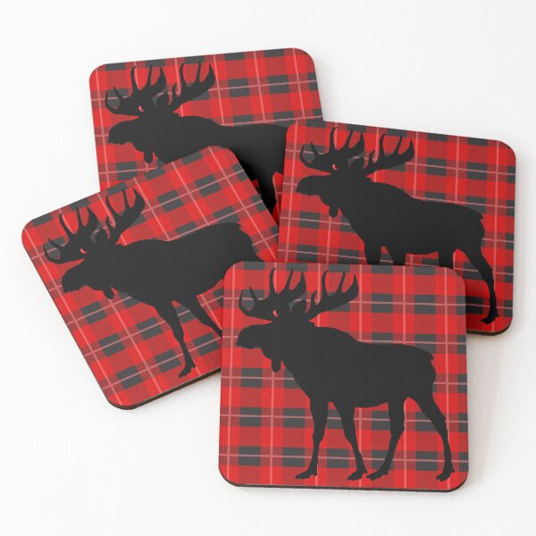 Item preview, moose silhouette - plaid/black designed and sold by lexicolor.