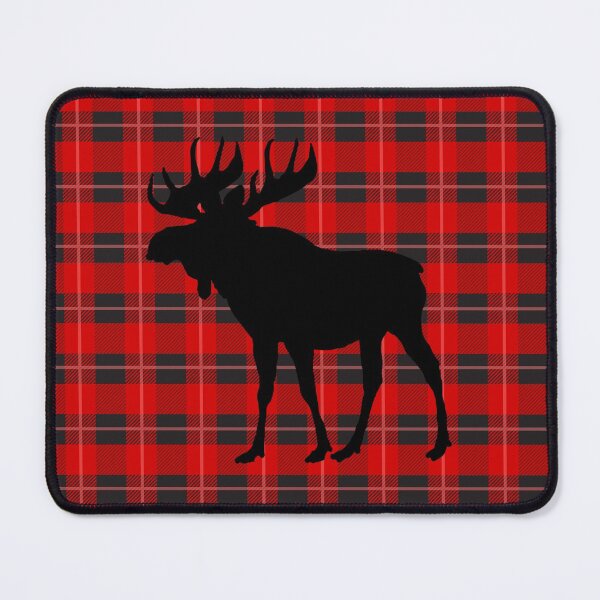 Item preview, moose silhouette - plaid/black designed and sold by lexicolor.