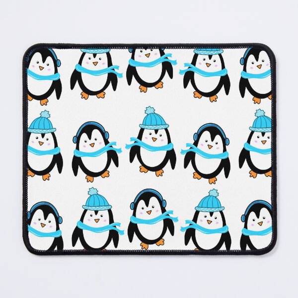Item preview, Festive Winter Penguins with Blue Scarves, Hats, and Earmuffs, made by EndlessEmporium designed and sold by EndlessEmporium.