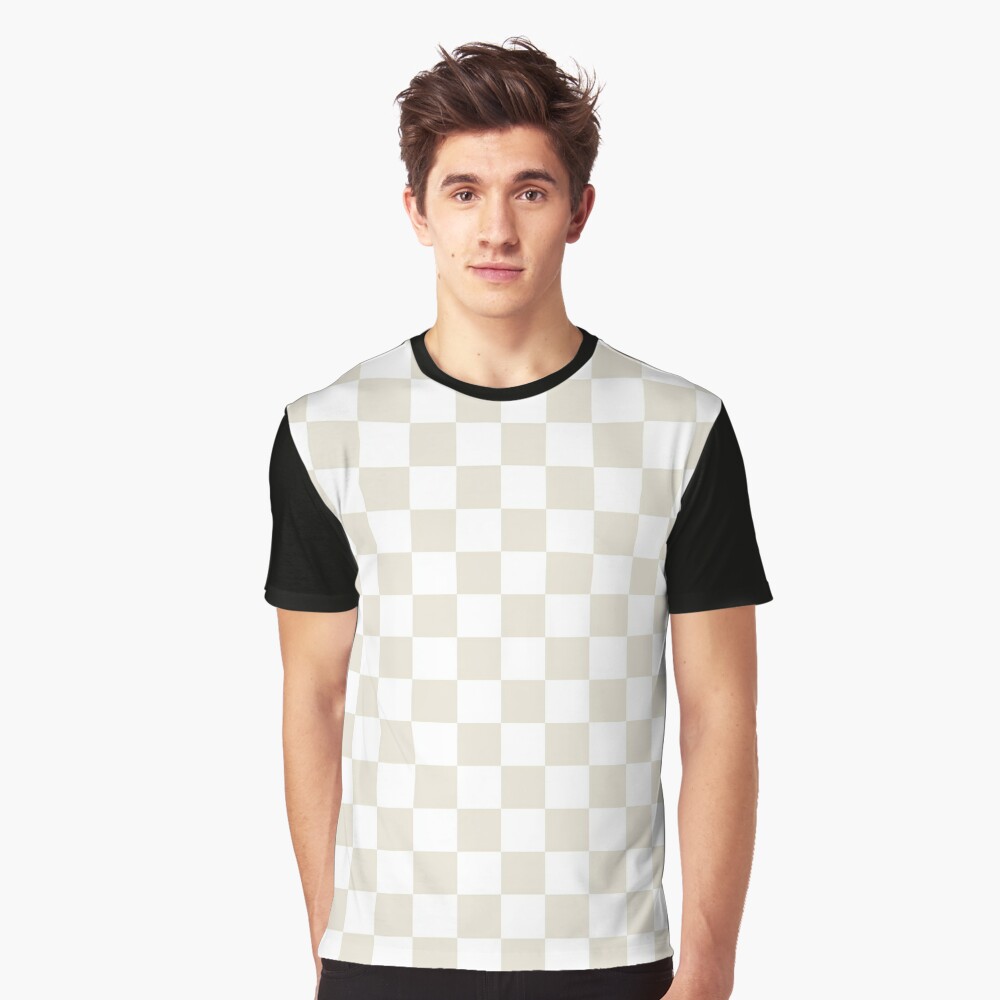 Checkerboard Check Checked Pattern in Pale Neutral Beige and White Canvas  Print for Sale by kierkegaard