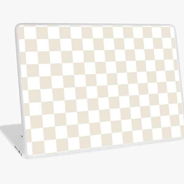 Checkerboard Check Geometric Checked Pattern in Mushroom Beige and Cream  Laptop Skin for Sale by kierkegaard