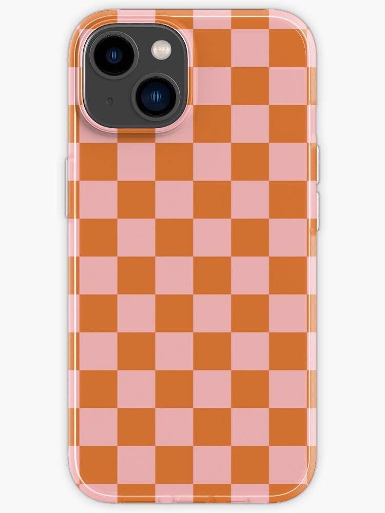 Checkerboard Check Checkered Pattern in Mushroom Beige and Cream iPhone Case  by Kierkegaard Design Studio