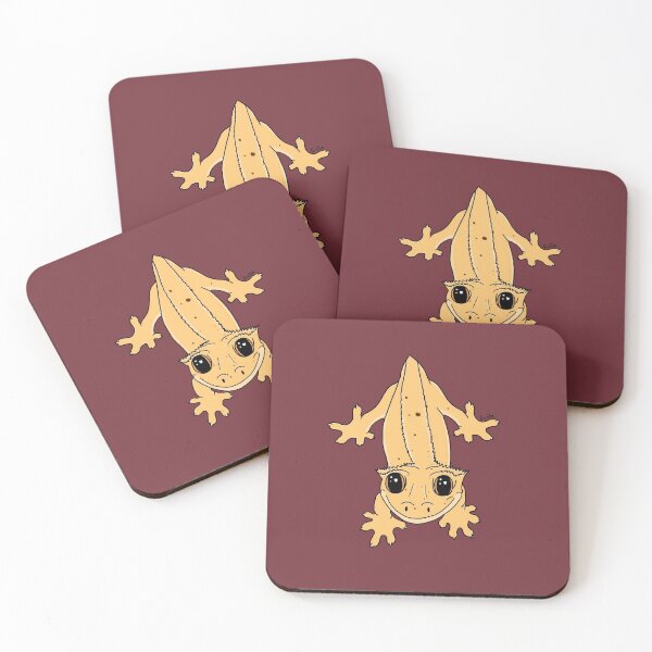 Item preview, Crested Gecko with Frog Butt "I Love You" - Wine Background designed and sold by EcoElsa.